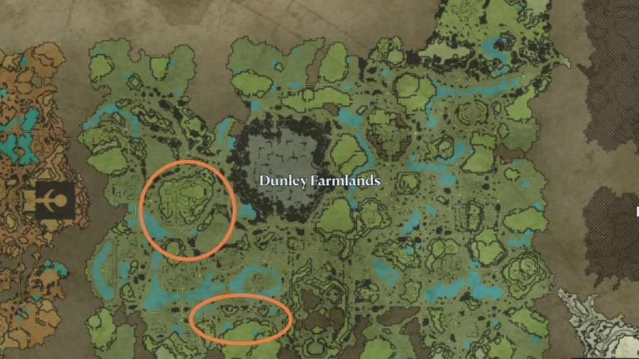 localizaciones de base Tierras Cultivos Dunley