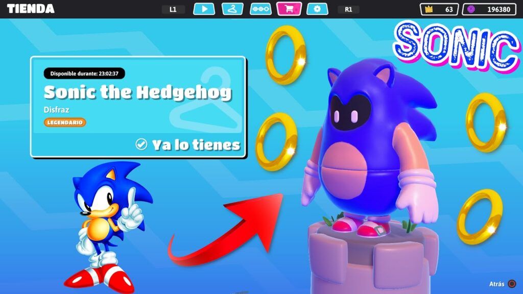 Cómo conseguir skins de Sonic en Fall Guys