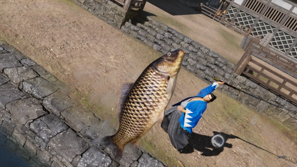 cómo pescar en Like a Dragon Ishin