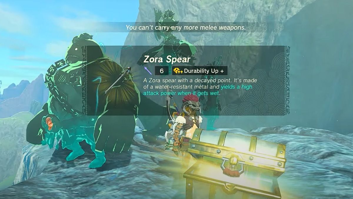 Cómo conseguir una lanza Zora en Zelda Tears of the Kingdom