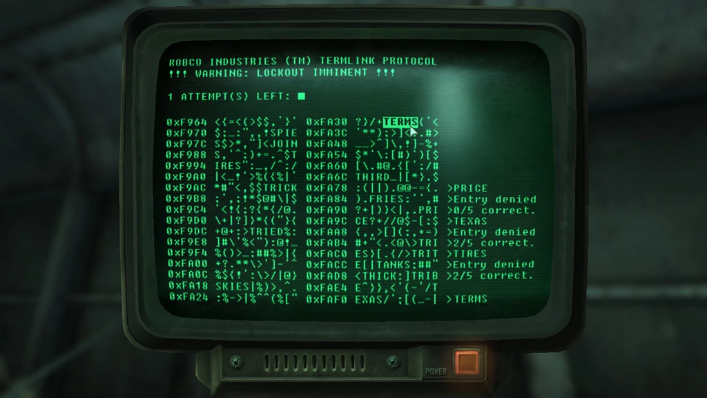 Como hackear un Terminal en Fallout 2424