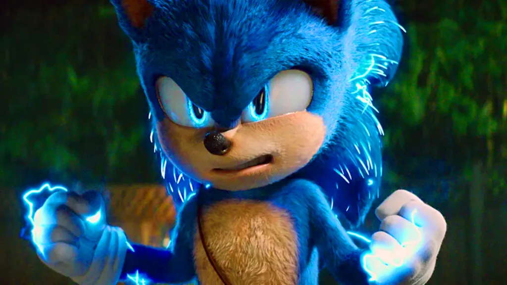 Sonic the Hedgehog corriendo a toda velocidad en la película de Sonic the Hedgehog 4