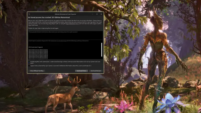 Cómo solucionar el error "An Unreal Process Has Crashed" en Oblivion Remastered