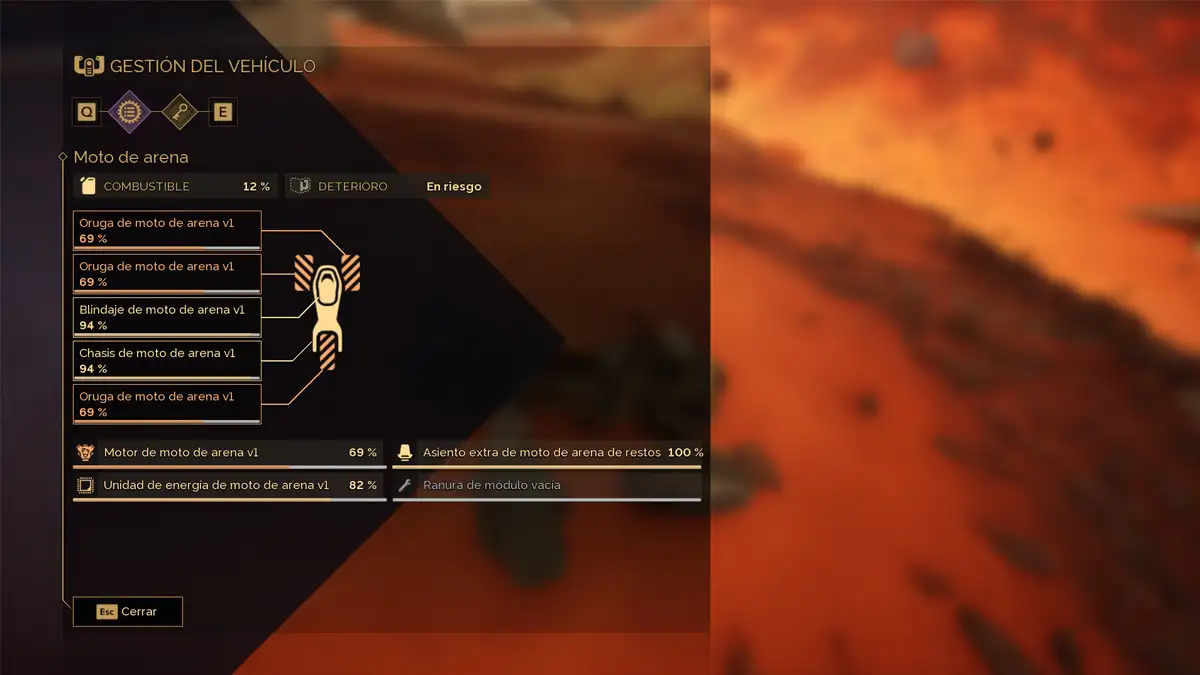 Cómo reparar vehículos en Dune Awakening 2 Cómo verificar el estado de tus vehículos accediendo a la pantalla de gestión de vehículo