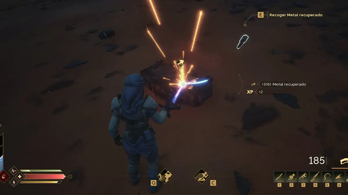 Cómo conseguir metal recuperado en Dune Awakening 2 Usando el cortador de rayos para conseguir metal recuperado en Dune Awakening