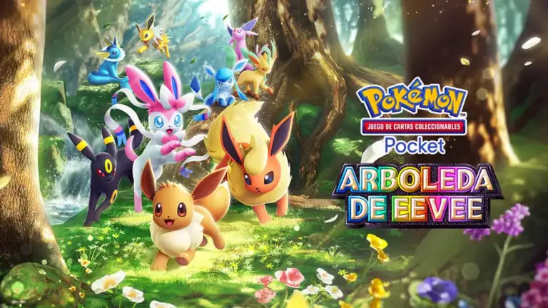 Eevee y sus ocho evoluciones llegan a Pokémon Pocket con el sobre 'Arboleda de Eevee'