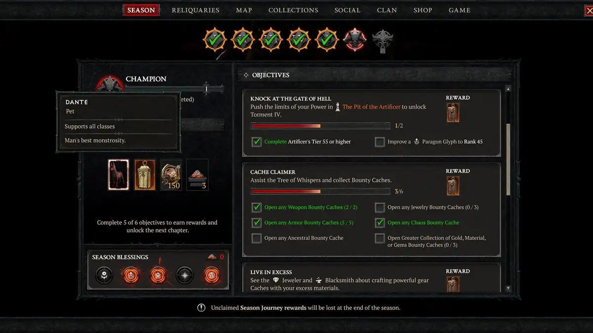 Cómo conseguir a Dante el perro en Diablo 4 Temporada 9 4 Cómo desbloquear a Dante en Diablo 4 paso a paso