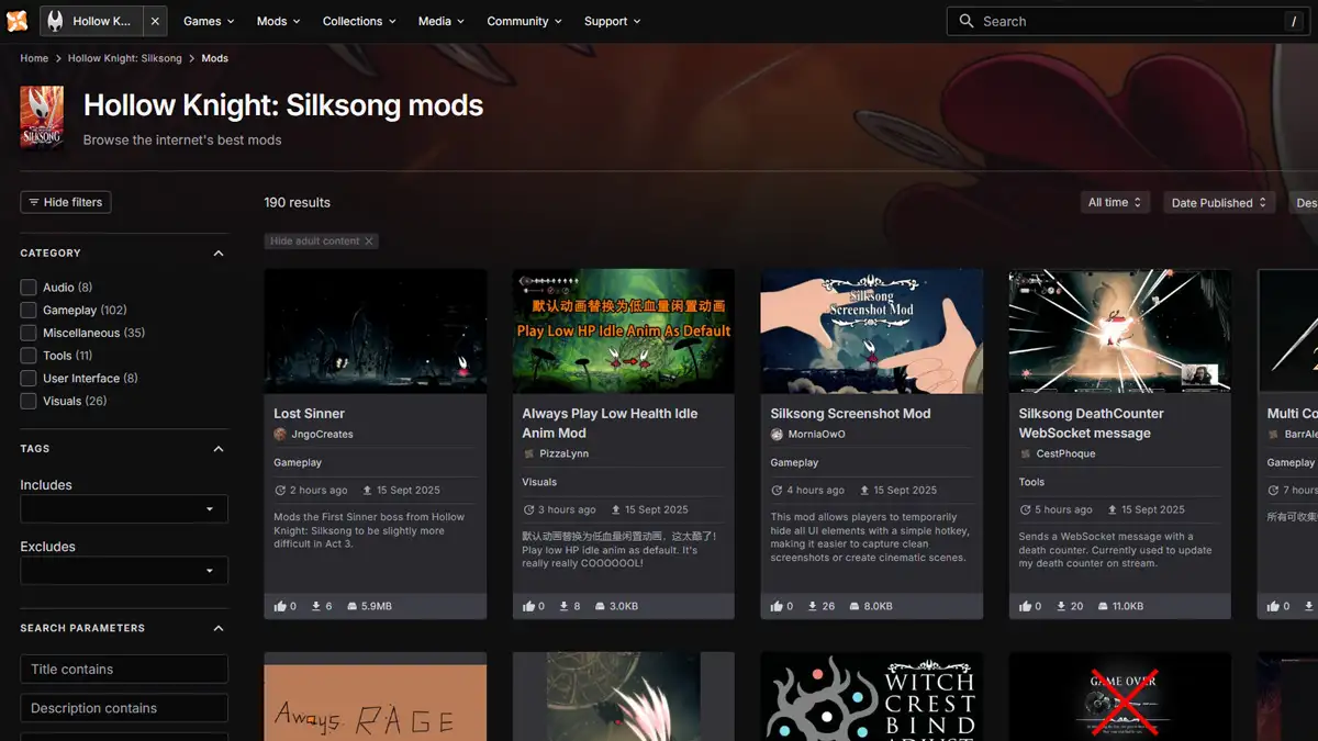 Cómo instalar mods en Hollow Knight Silksong