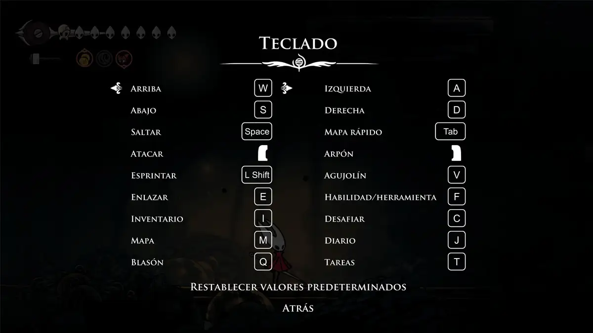 Mejor configuración de teclado y ratón para Hollow Knight Silksong
