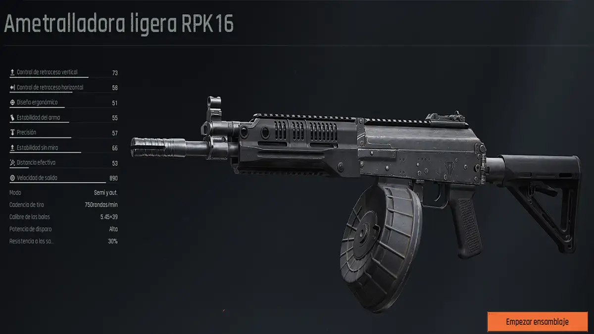 RPK-16 Ametralladora Ligera Arena Breakout Infinite