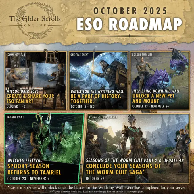 The Elder Scrolls Online presenta su hoja de ruta de octubre de 2025