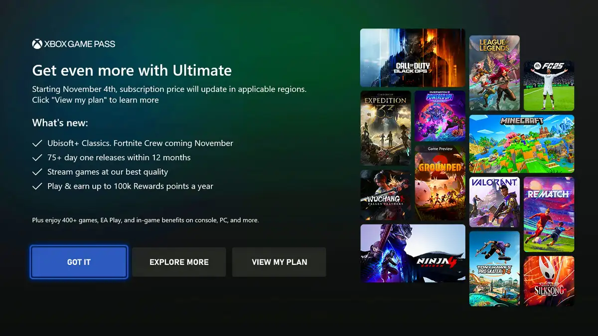Xbox añade publicidad tras subir el precio de Game Pass