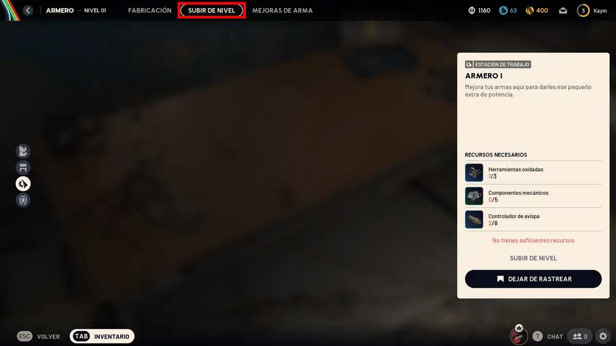 Cómo subir de nivel el banco de trabajo paso a paso