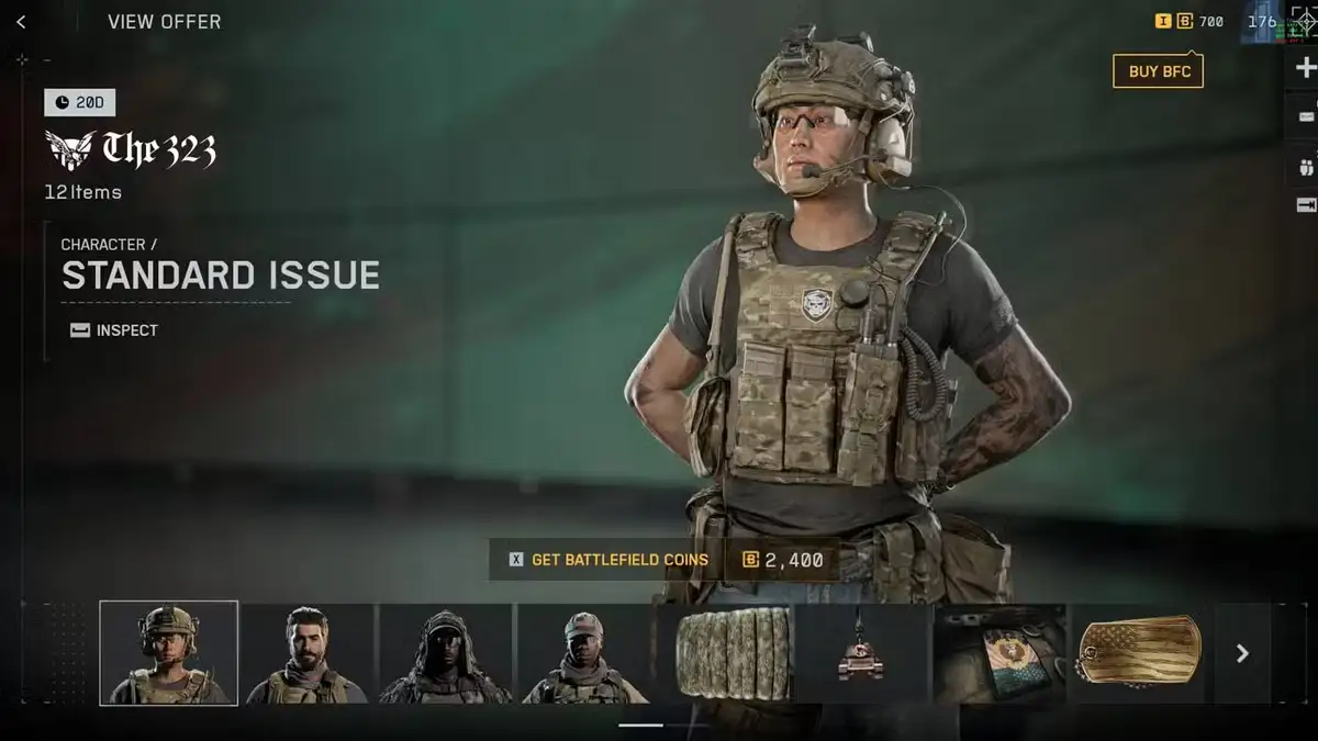 Battlefield 6 lanza skins militares realistas a 24€ y la comunidad explota por el precio 3 Que incluye el pack de skins 323 de Battlefield 6