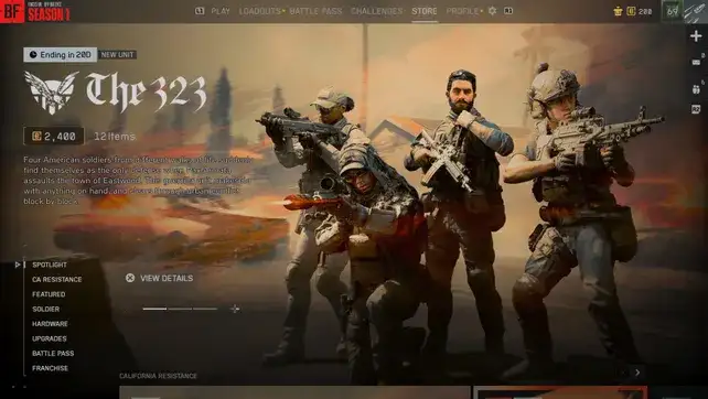 Battlefield 6 lanza skins militares realistas a 24€ y la comunidad explota por el precio 2 Que incluye el pack de skins 323 de Battlefield 6