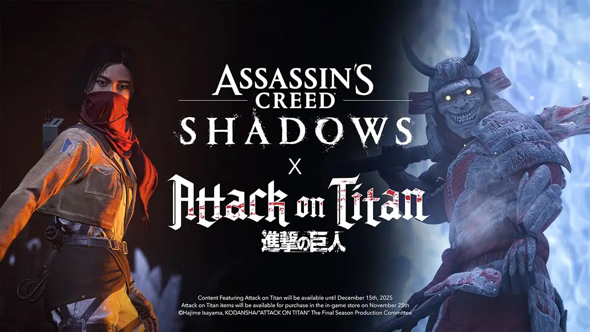 assassins creed shadows x attack on titan