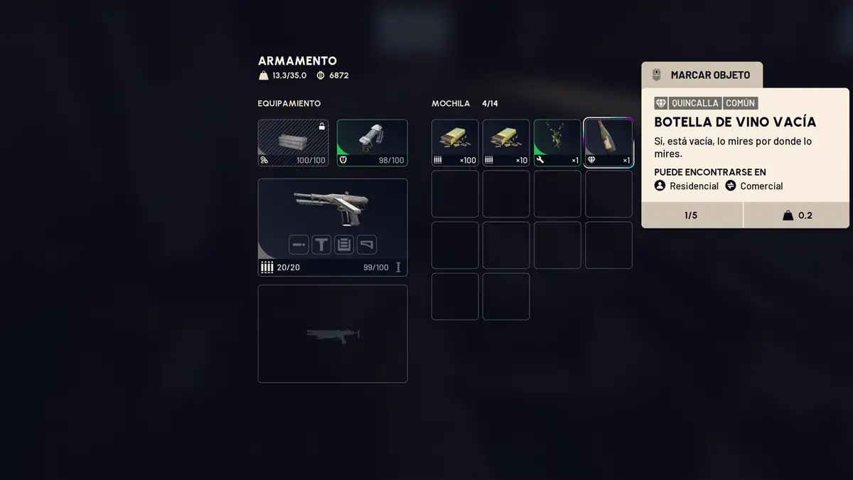 Para qué sirve la botella de vino vacía en Arc Raiders