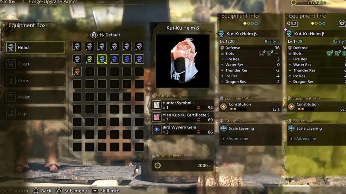 Trascendencia de armadura monster hunter wilds