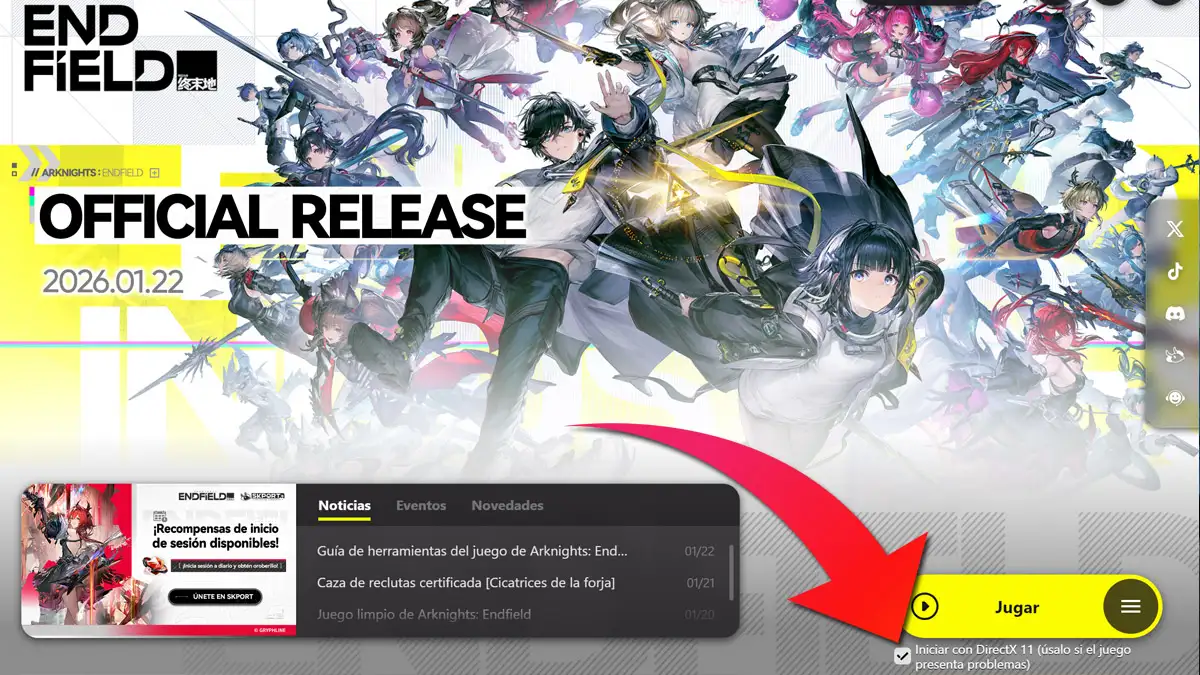 Cómo activar DirectX 11 en Arknights Endfield