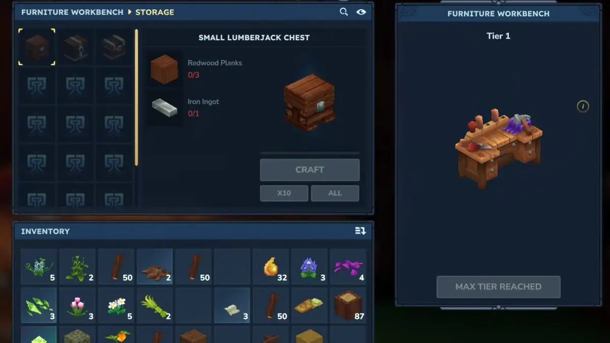 Cómo crear el Furniture Workbench en Hytale