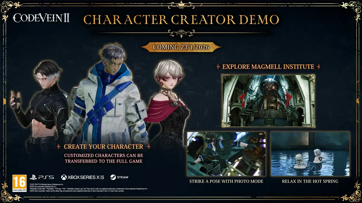demo de Code Vein II y la creación de personajes