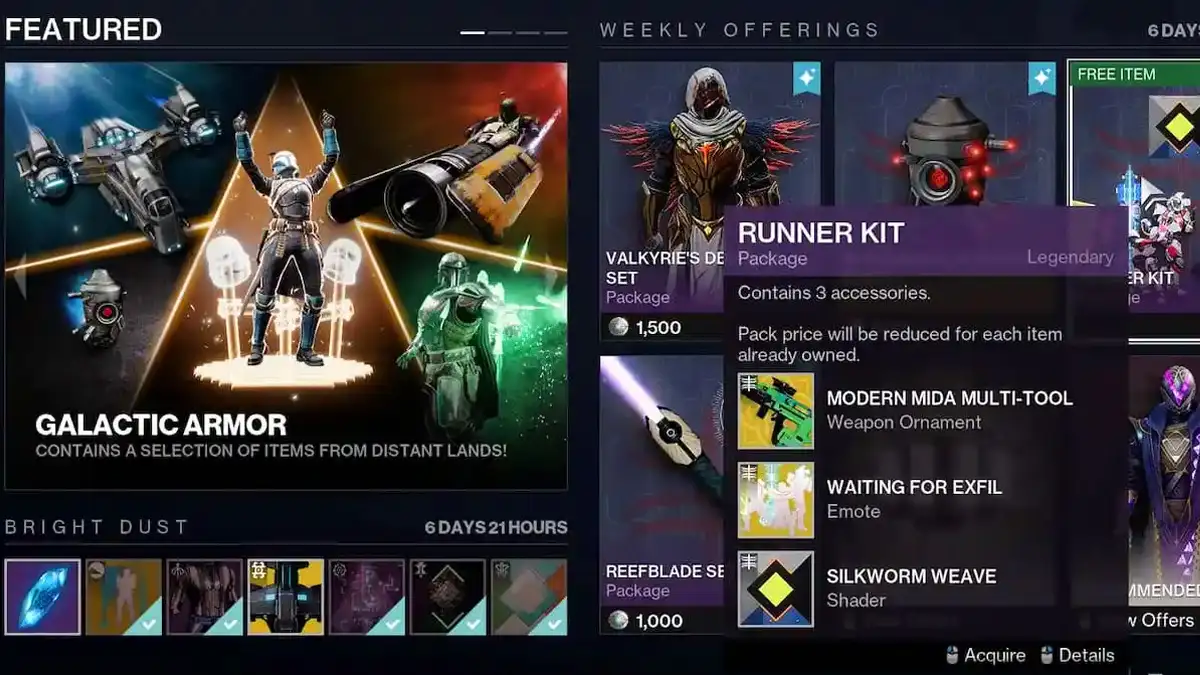 Donde encontrar todos los cosméticos de Marathon en Destiny 2