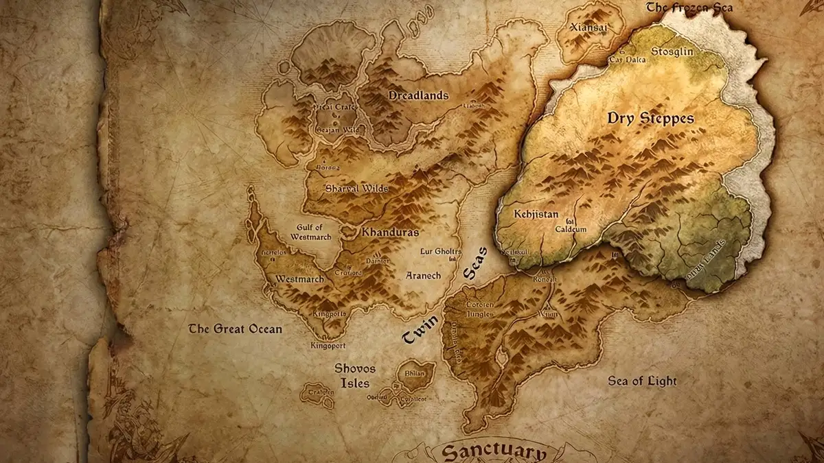 Filtración mapa de Diablo 4 Lord of Hatred Skovos todas las zonas