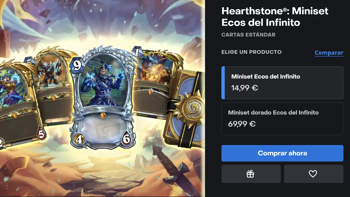 Precio de Ecos del Infinito de HearthStone en la tienda de Blizzard