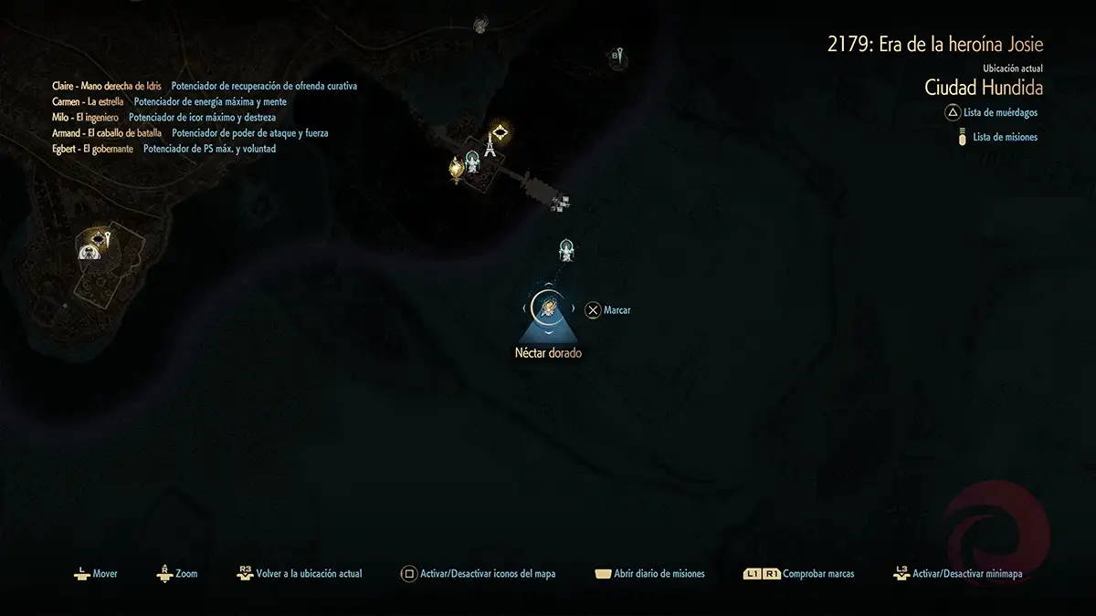 Ubicaciones de néctar dorado en code vein 2 ciudad hundida