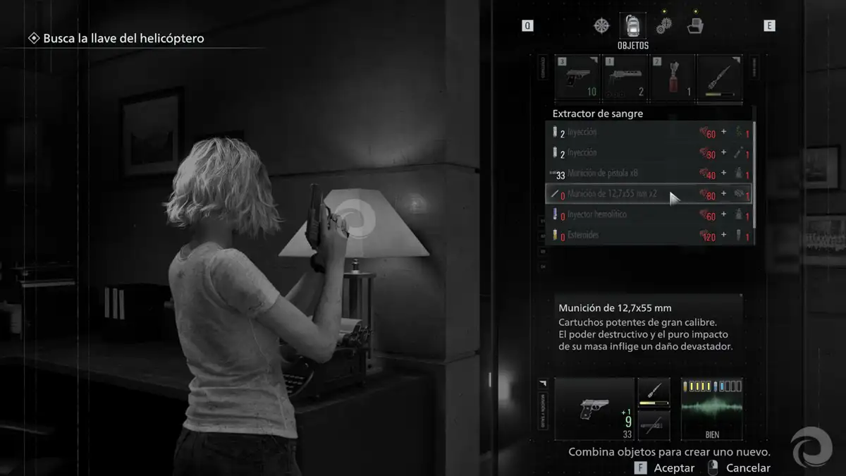 Cómo conseguir balas Requiem en Resident Evil Requiem paso a paso 3 Requisitos para fabricar la munición 12.7x55 para la Requiem