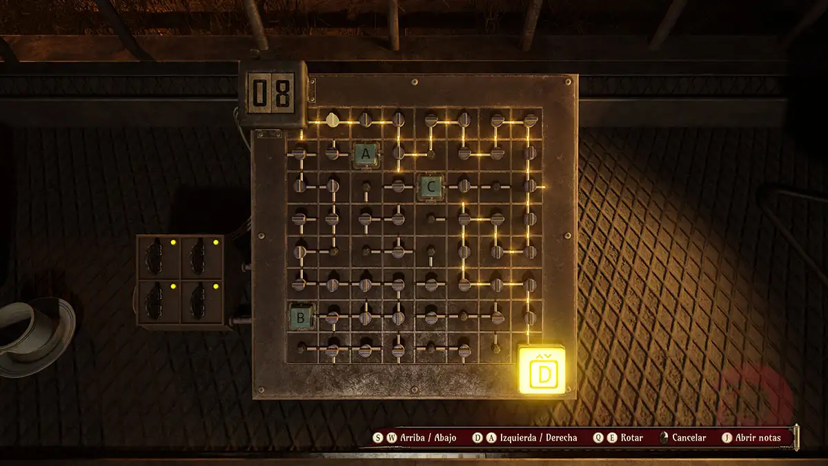 Cómo resolver el puzzle de los conmutadores en Crisol: Theater of Idols conmutador D