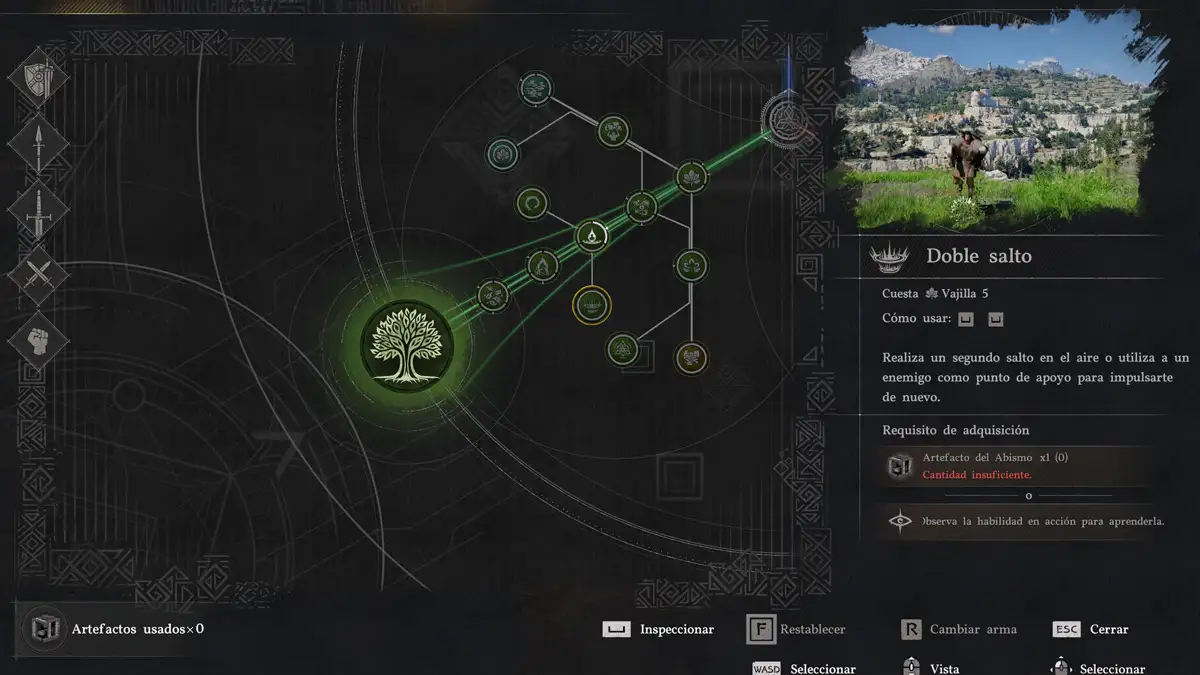 Cómo desbloquear el doble salto en Crimson Desert con habilidades