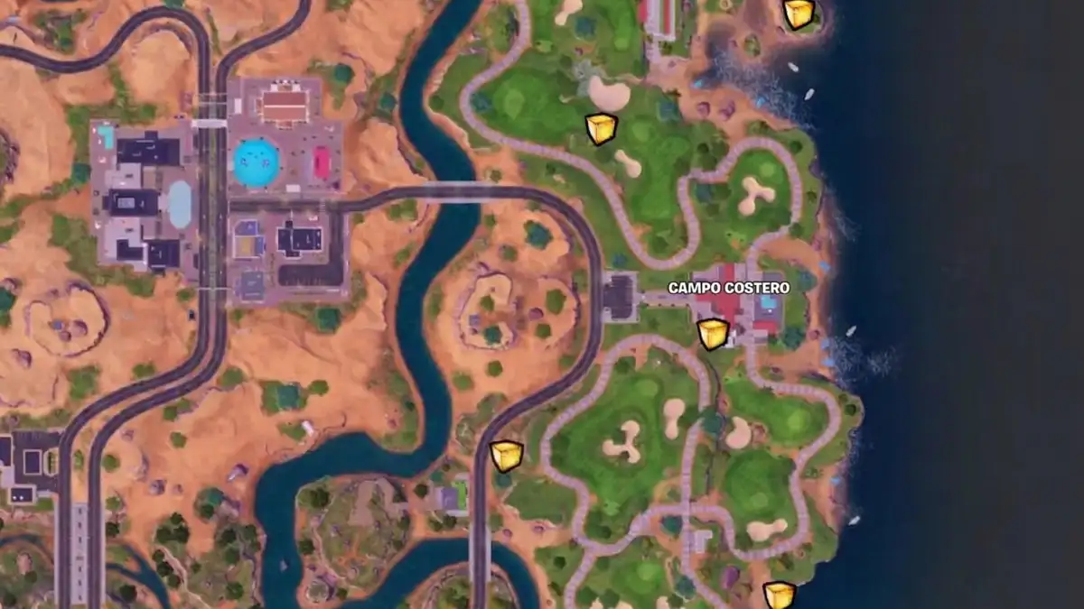 Cubos del caos Campo Costero Fortnite