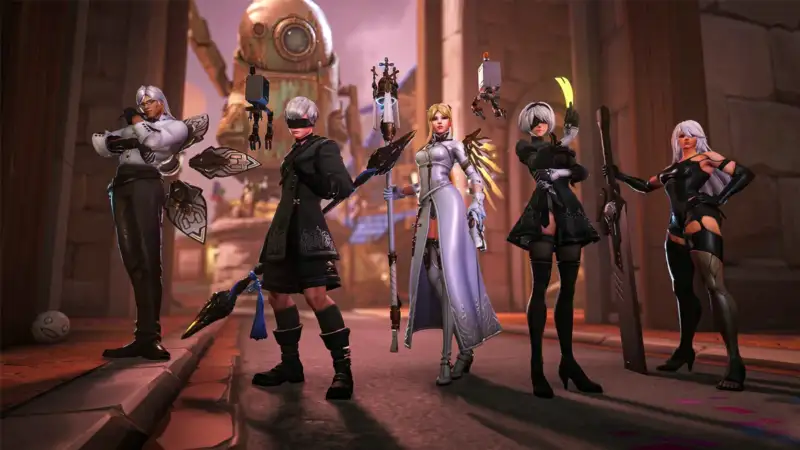 Overwatch y NieR Automata estrenan hoy su colaboración con cinco skins legendarias