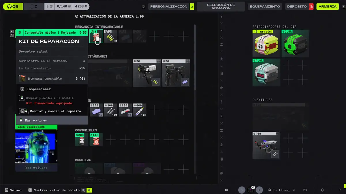 ¿Qué necesitas para crear kits de reparación y cargas de escudo en Marathon?