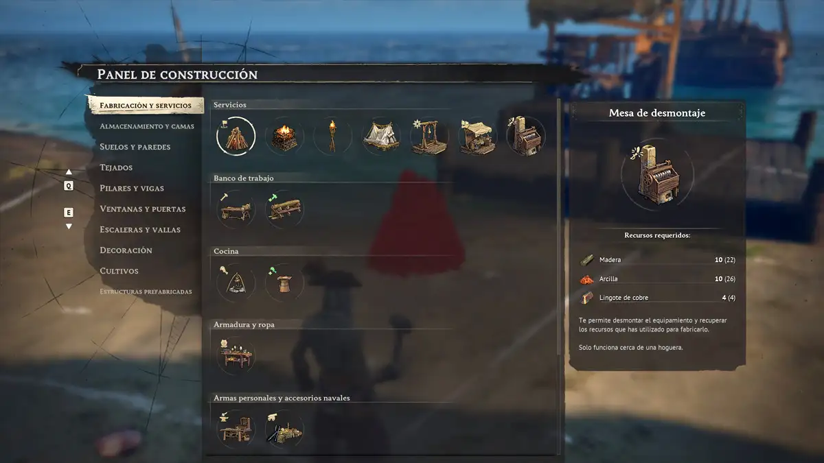 Cómo conseguir la mesa de desmontaje en Windrose