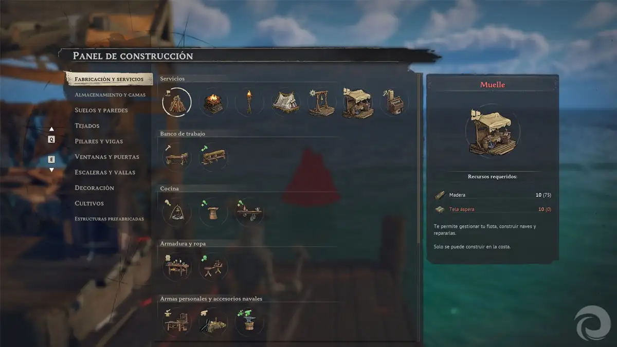 Cómo construir un Muelle en Windrose