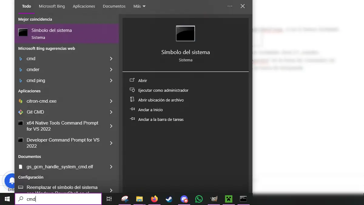 Guia instalacion Create Aeronautics manual abrir cmd