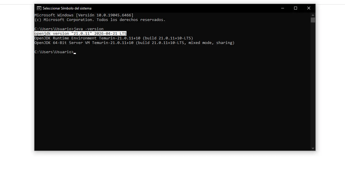 Guia instalacion Create Aeronautics manual comprobar java