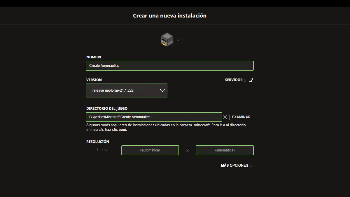 Guia instalacion Create Aeronautics manual crear instalacion neoforge