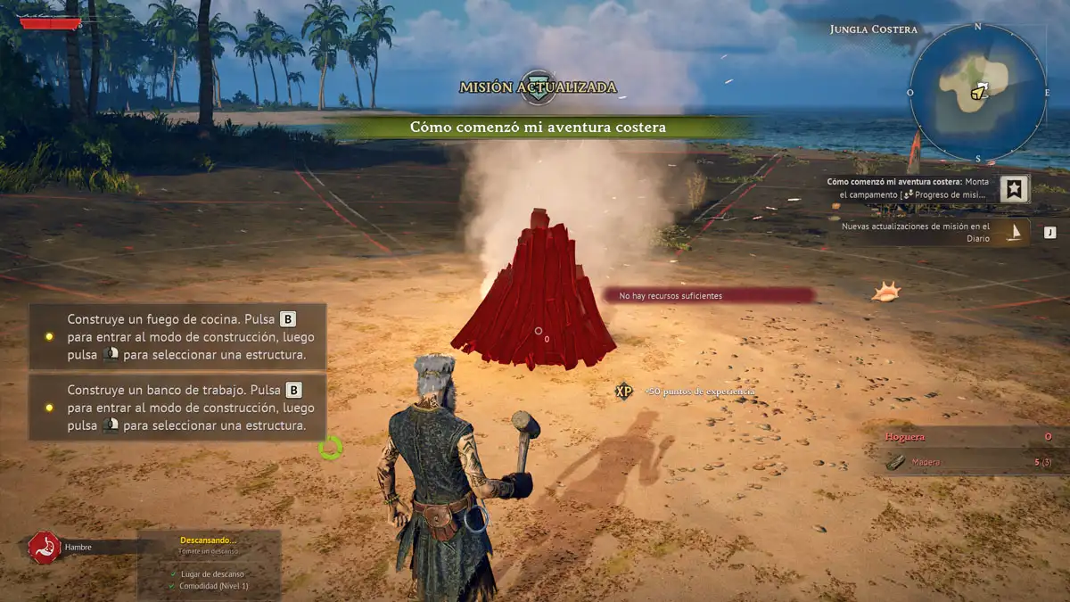 Los 5 objetos que debes fabricar primero en Windrose 3 Hoguera para reclamar terreno y construir tu base