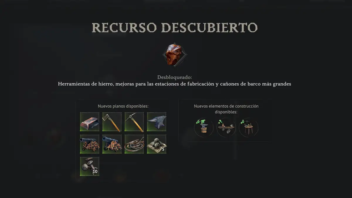 Para qué sirve el hierro en Windrose