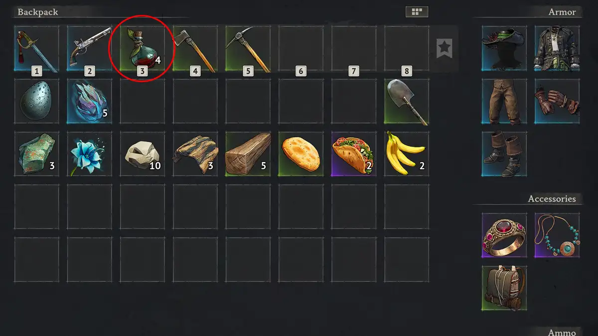 Pociones de curación en Windrose y cuánta vida recuperan