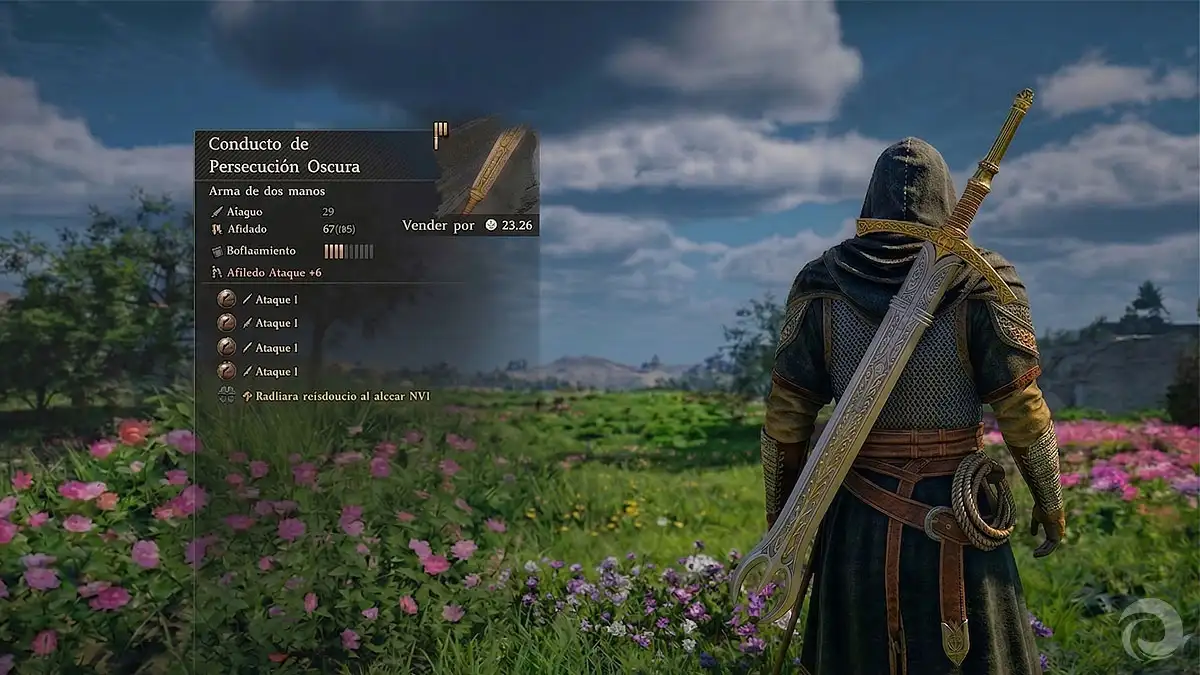 Por qué necesitas la Espada Conducto de Persecución Oscura en Crimson Desert