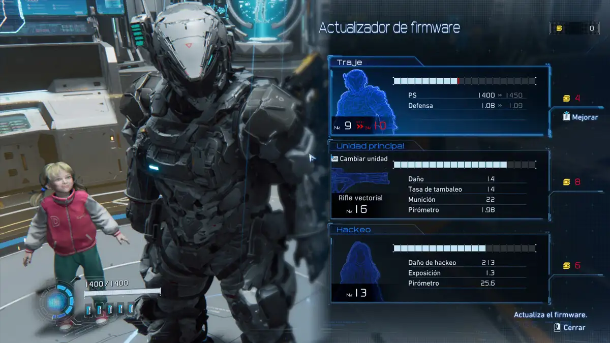 Qué hacer en el Actualizador de firmware en PRAGMATA