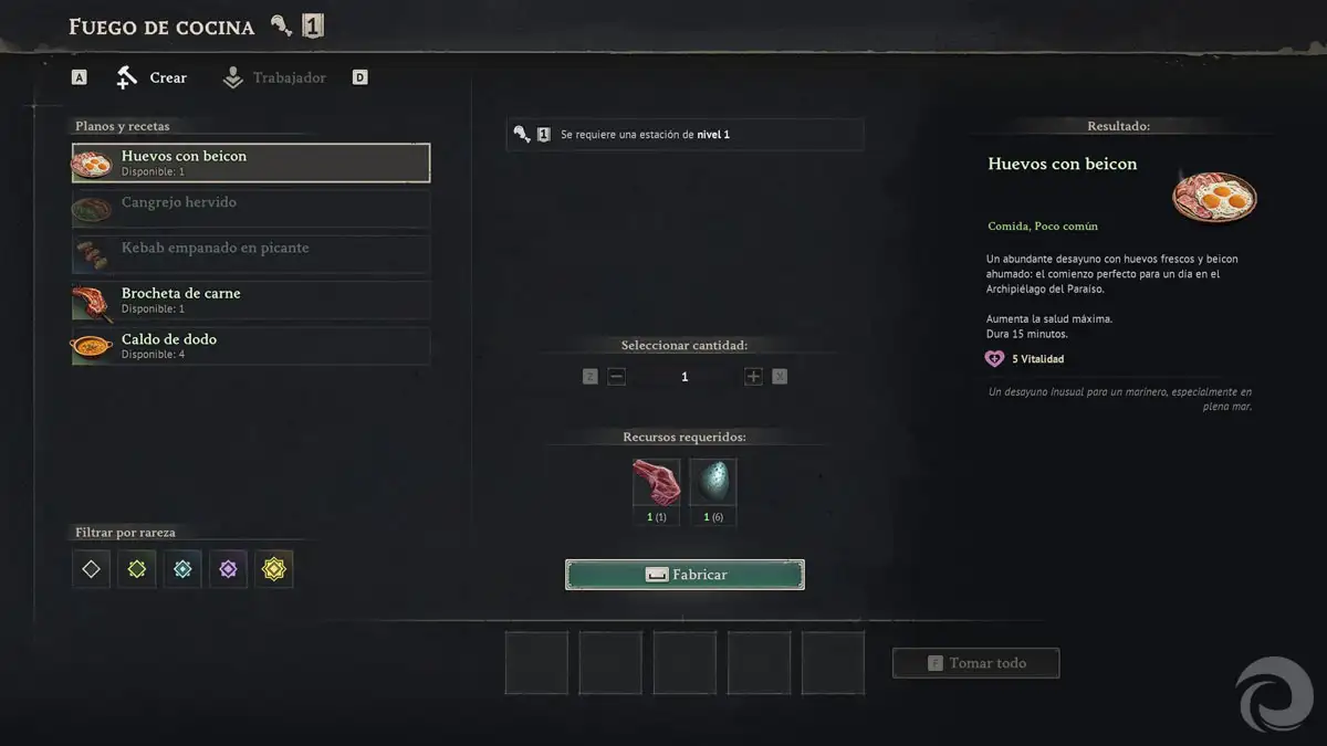 Qué recetas cocinar con carne de ave en Windrose