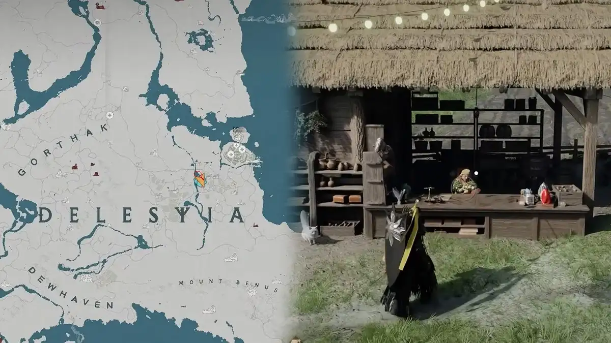 Ubicación del mercader y aplicación del color en Crimson Desert