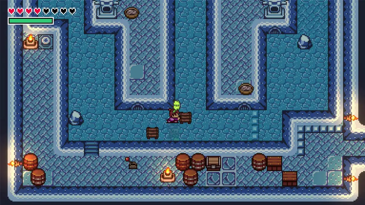 Uno de los templos de Ellementalis, el juego que recupera las ambientaciones de Zelda A Link to The Past