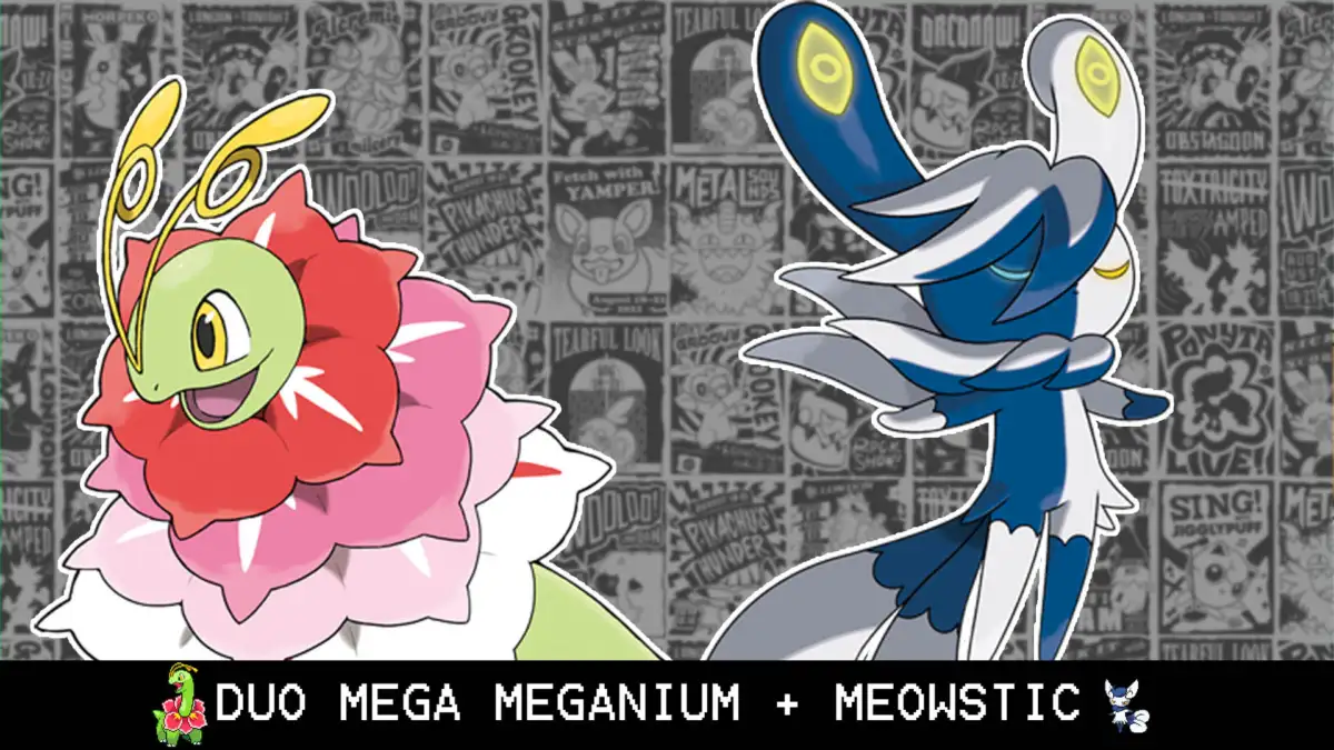Equipo de apoyo y Espacio Raro en Pokémon Champions con Meowstic y Mega Meganium