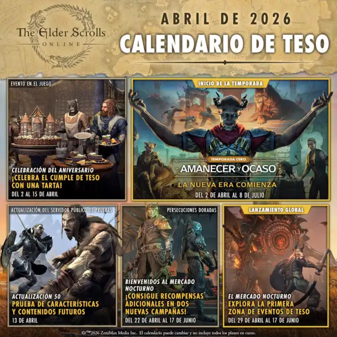 Todo sobre las temporadas 2026 de The Elder Scrolls Online: hoja de ruta y regreso a Skyrim 1 Hoja de ruta y detalles de las temporadas 2026 de The Elder Scrolls Online